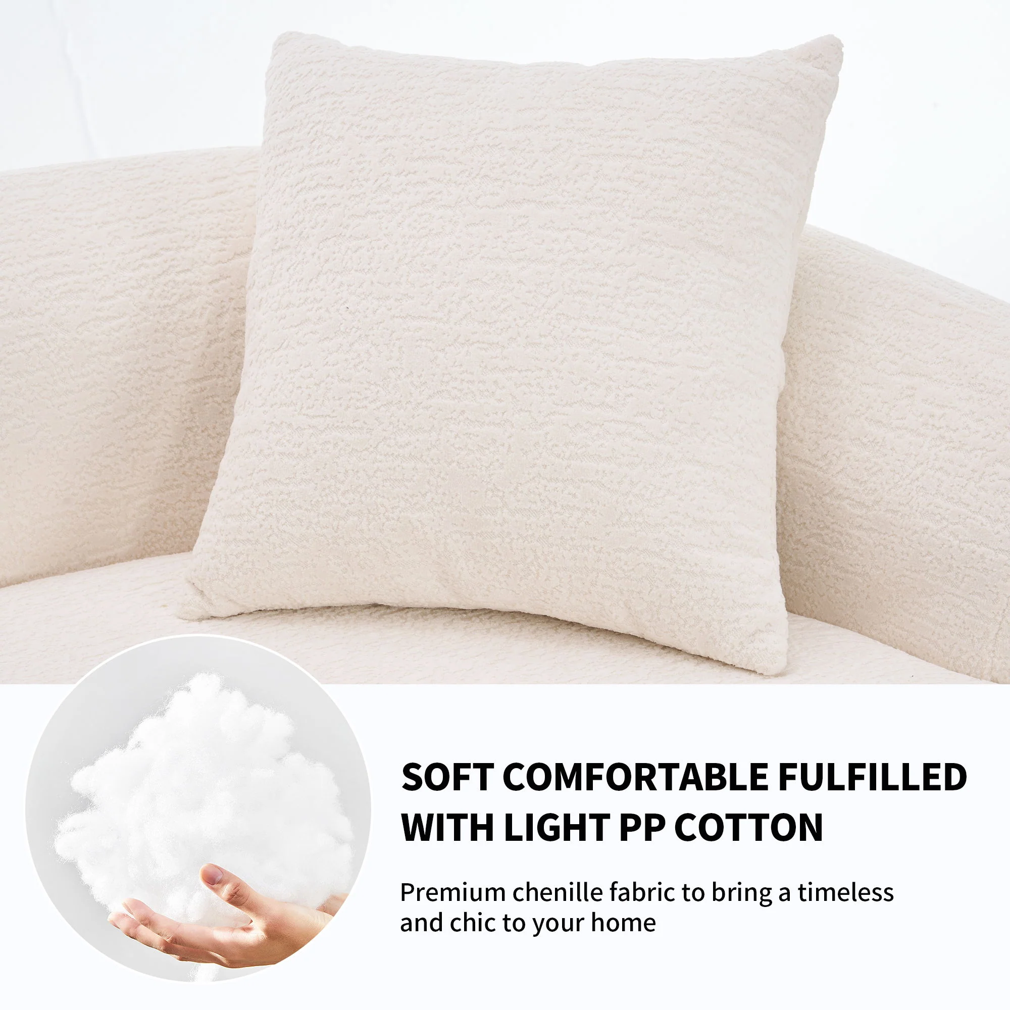 4 Seater Sofa With Fabric, 30D, 60 Hardness Full Sponge, 4 Pillow For Living Room, Home Furniture Sleeper Sectional Sofa For Apartment - Image 24