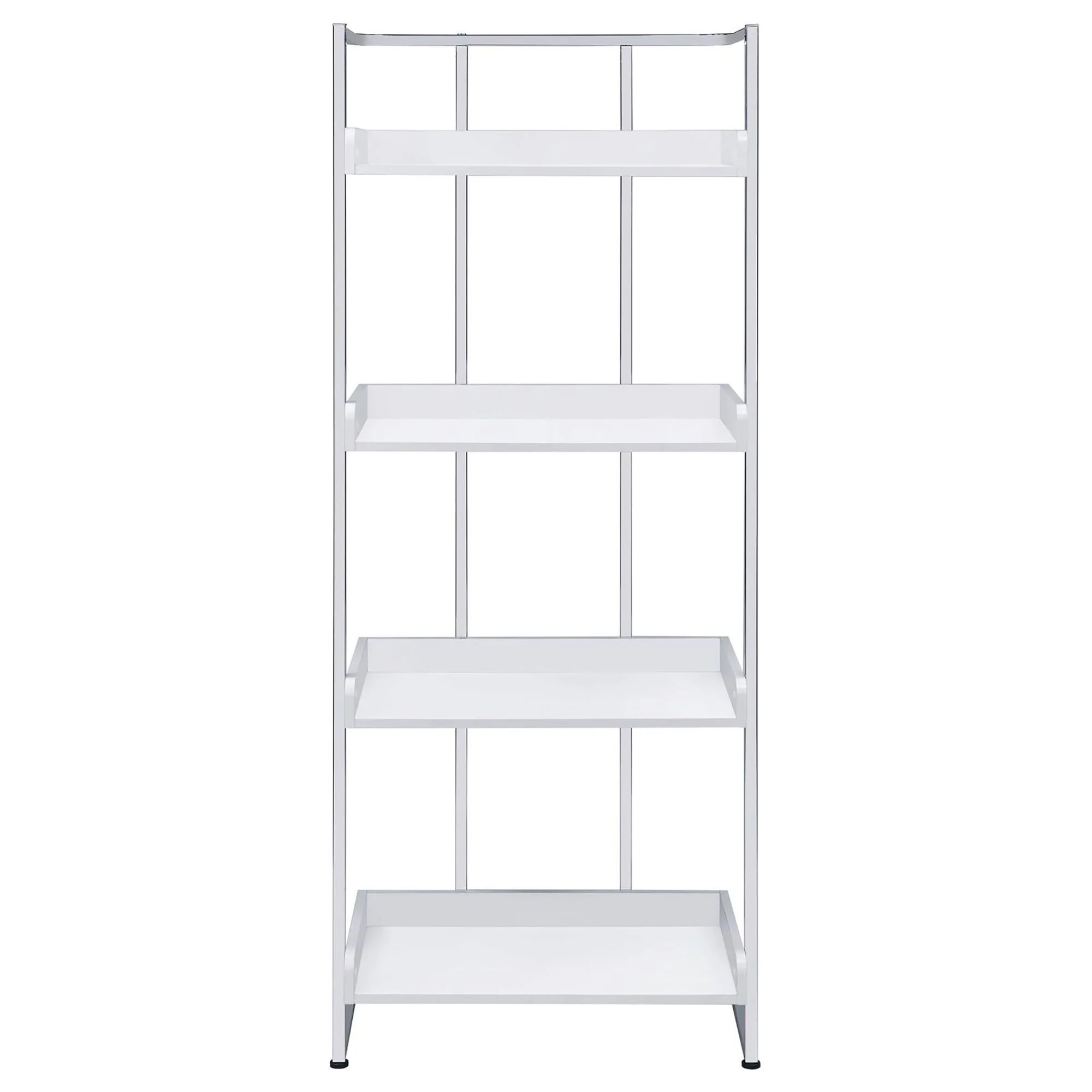 4 Shelf Open Back Bookcase With Accents - White - Image 5