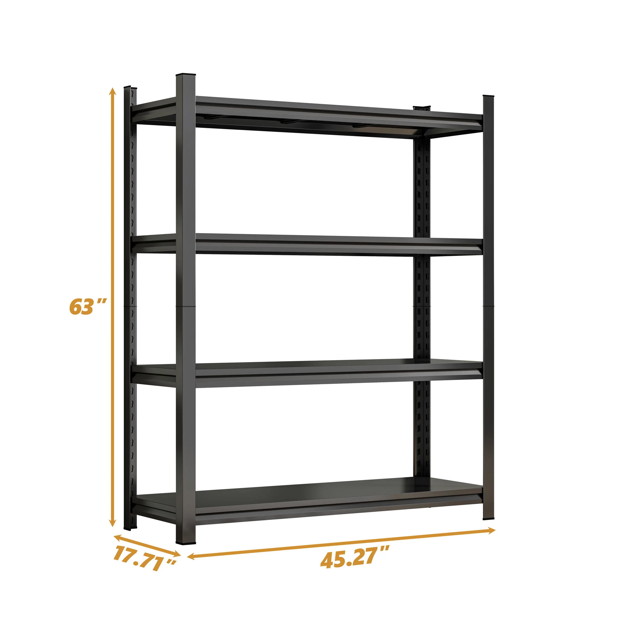 4-Tier Height-Adjustable Storage Rack, Vertical Organizer, Assembly Required - Black - Image 4