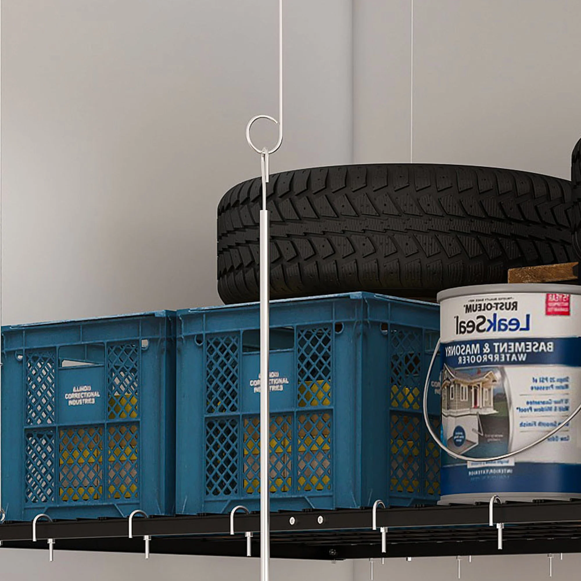 4 X 8 Ft Overhead Garage Storage Rack - Black - Image 2