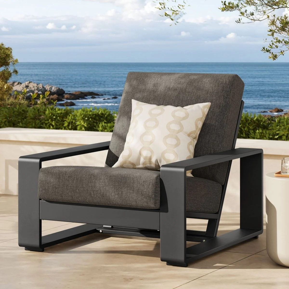 40" Aluminum Outdoor Patio Armchair - Durable Weather-Resistant Construction - Image 18