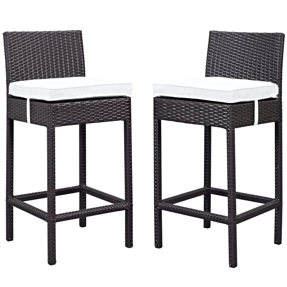 40" Classic Wicker Outdoor Patio Bar Stool Set of 2 for Backyard, Deck and Poolside - Image 11