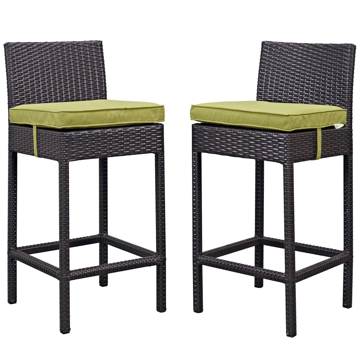 40" Classic Wicker Outdoor Patio Bar Stool Set of 2 for Backyard, Deck and Poolside - Image 3