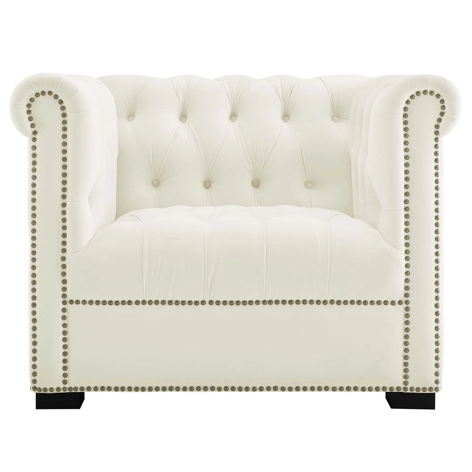 40 Inch Performance Velvet Button Tufted Chesterfield Armchair - Image 9