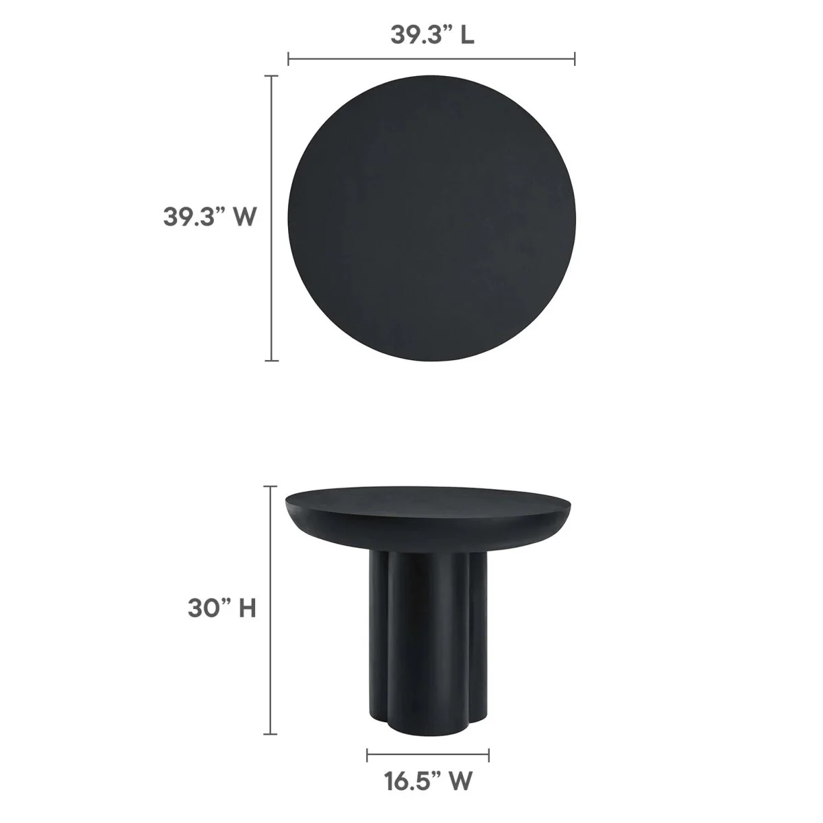 40 Inch Round Modern Concrete Dining Table - Image 10