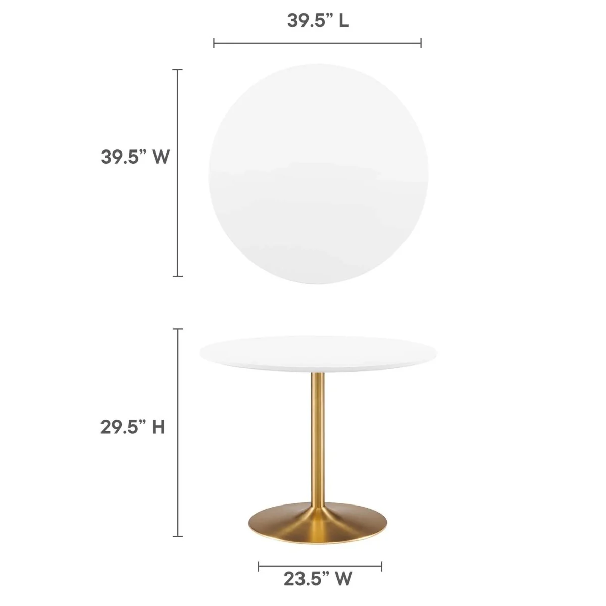 40 Inch Round Modern MDF Dining Table with Metal Pedestal Base - Image 23