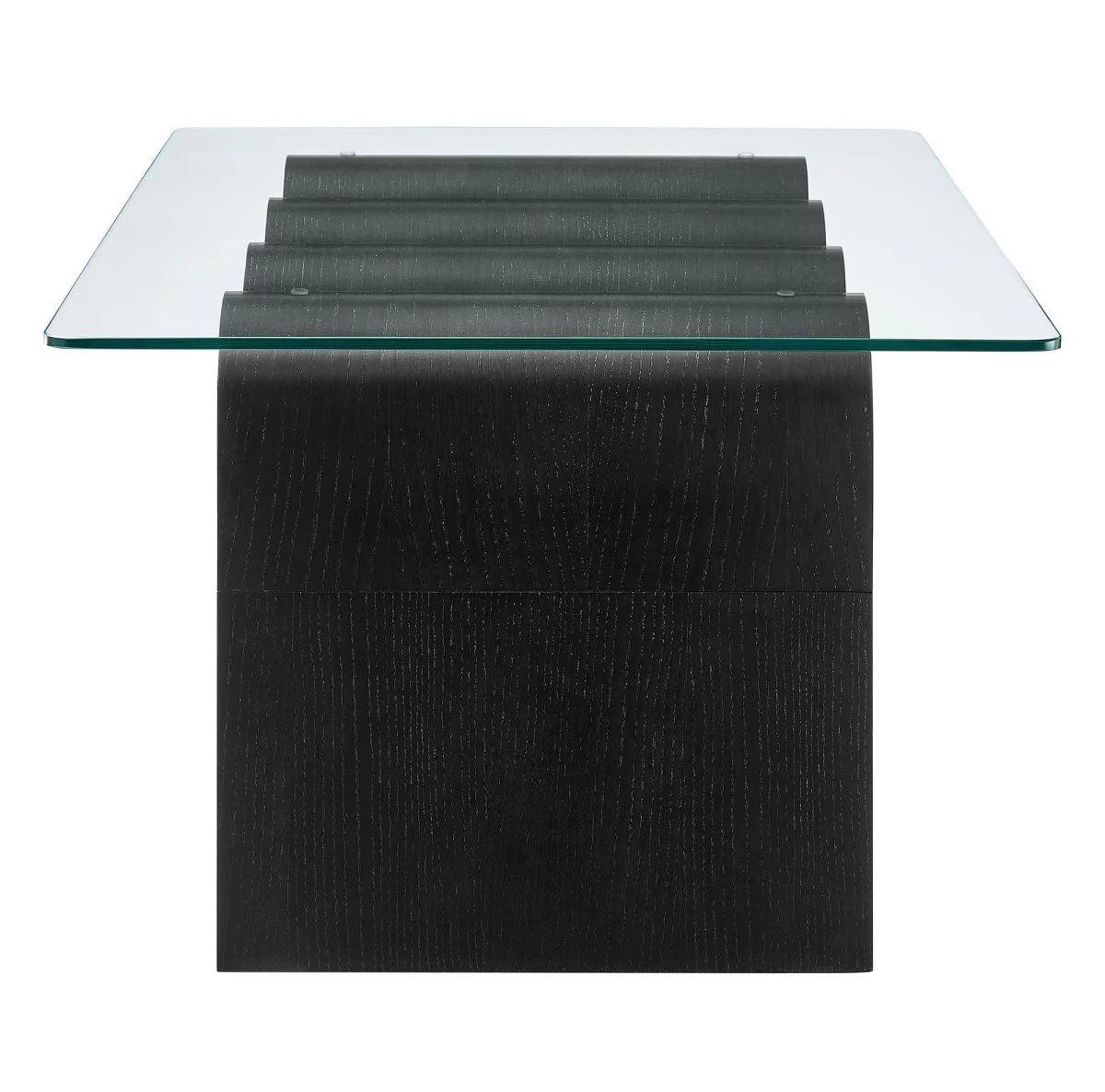 40 Inch Wave-Shaped Glass Top Coffee Table - Image 12