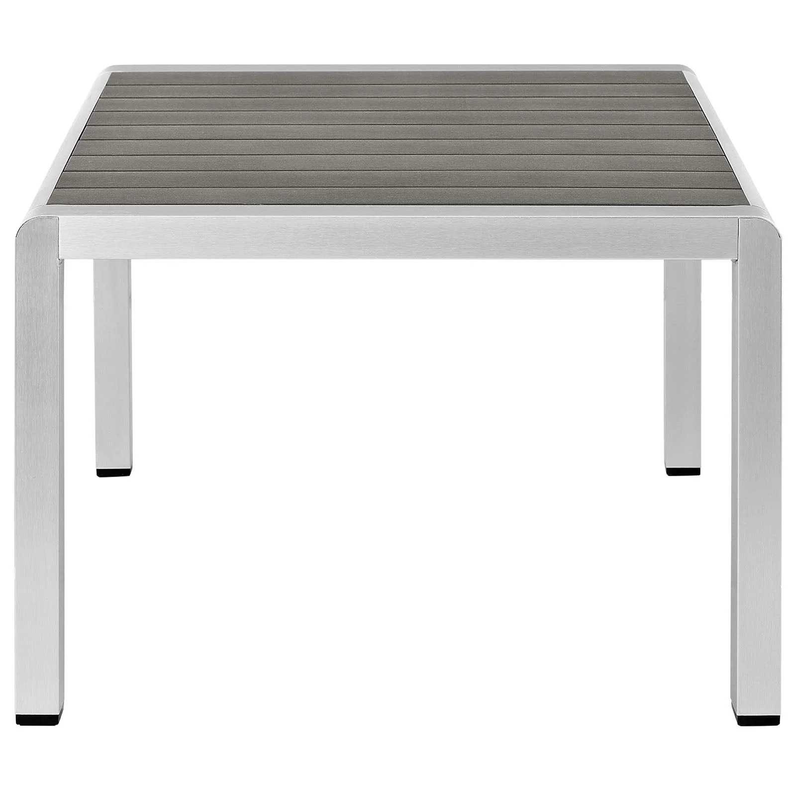 40" Silver Gray Aluminum Outdoor Patio Coffee Table - Image 2