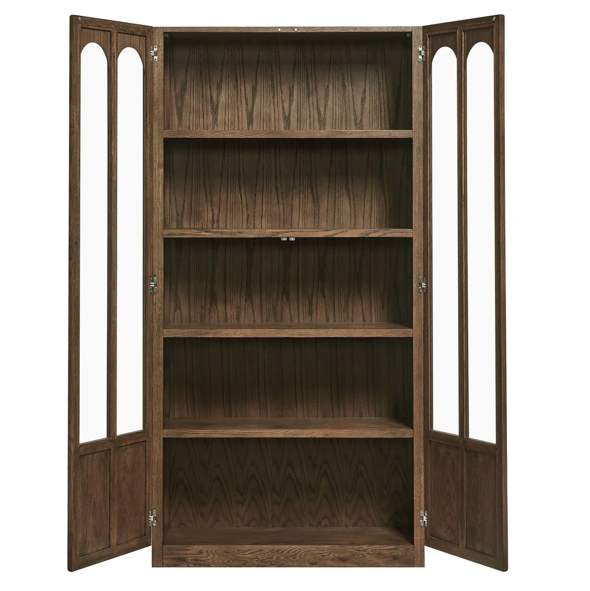 40" Tall Arched Solid Wood and Glass Display Cabinet - Image 19