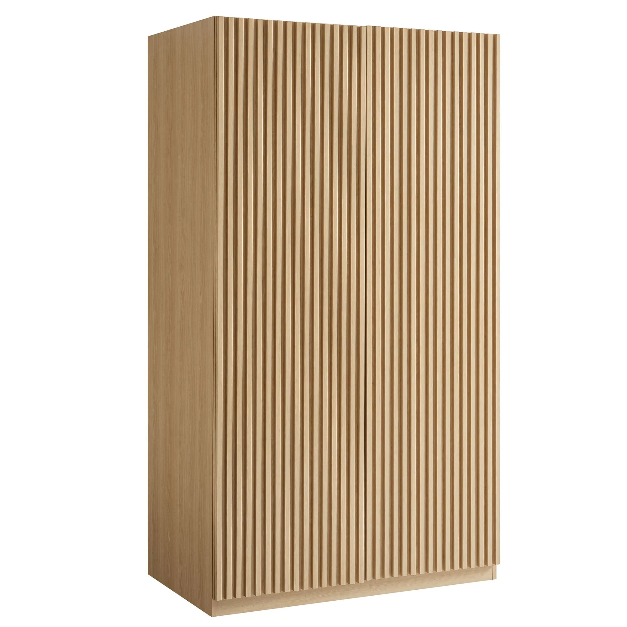 40" Slatted 2-Door Freestanding Wardrobe Closet - Image 12