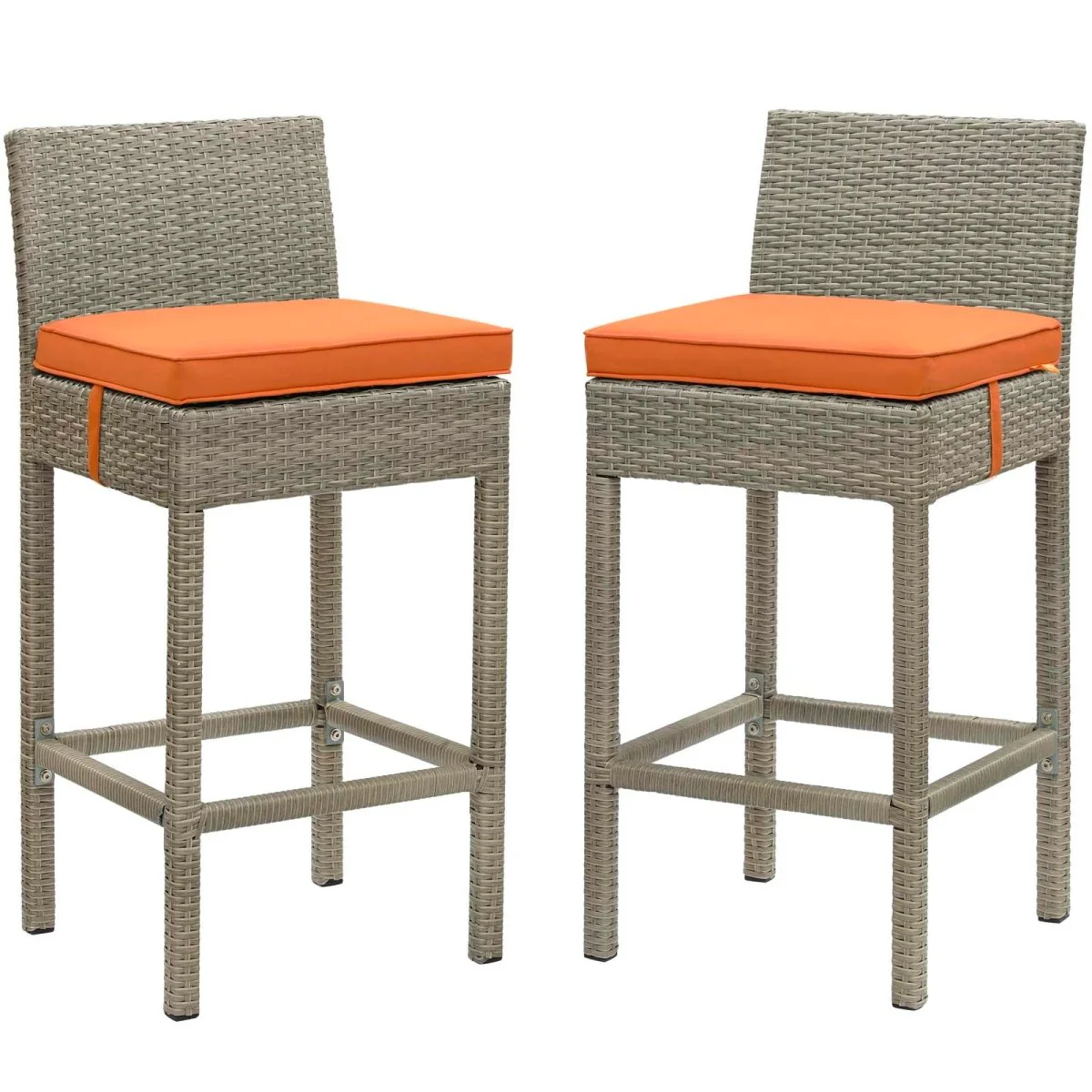 40" Wicker Rattan Outdoor Bar Stool Set - Weather-Resistant Patio Counter Seating - Image 13