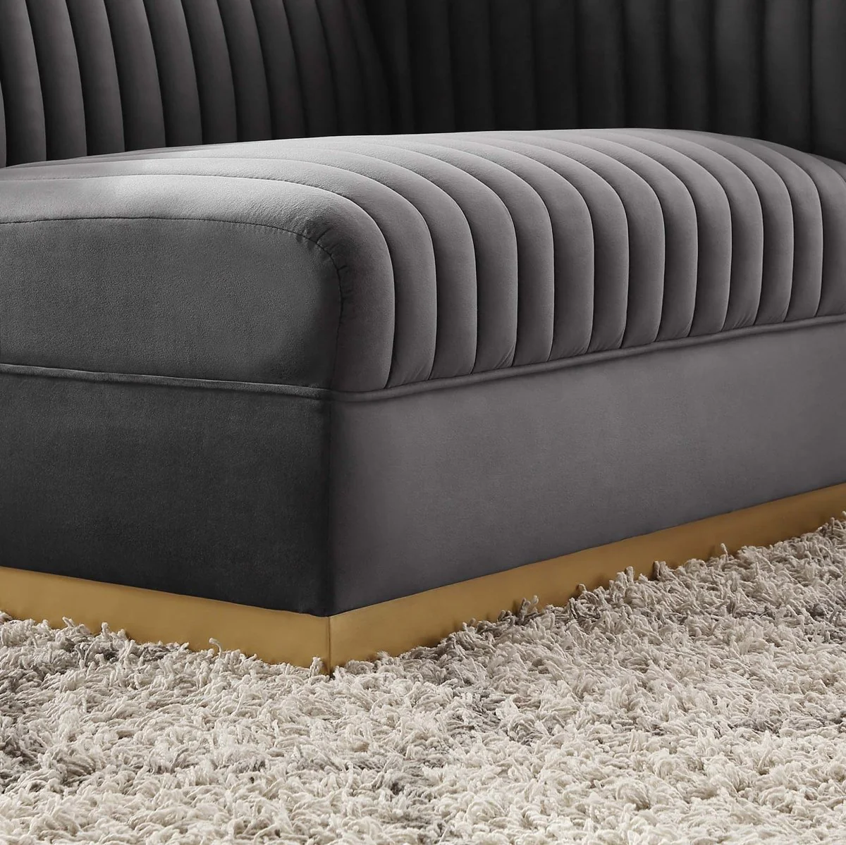 41 Inch Channel Tufted Performance Velvet Modular Sectional Sofa Right-Arm Chair - Image 9