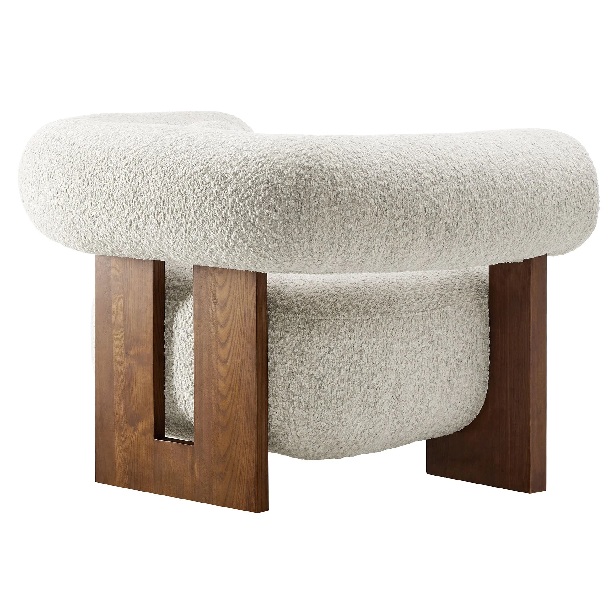41 Inch Oversized Boucle Fabric Chair with U-Shaped Back - Image 12