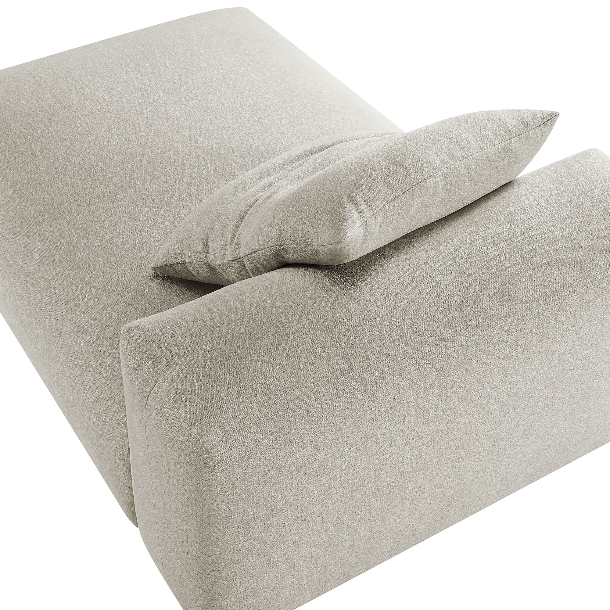 41 Inch Woven Fabric Modular Armless Chaise Lounge - Image 13