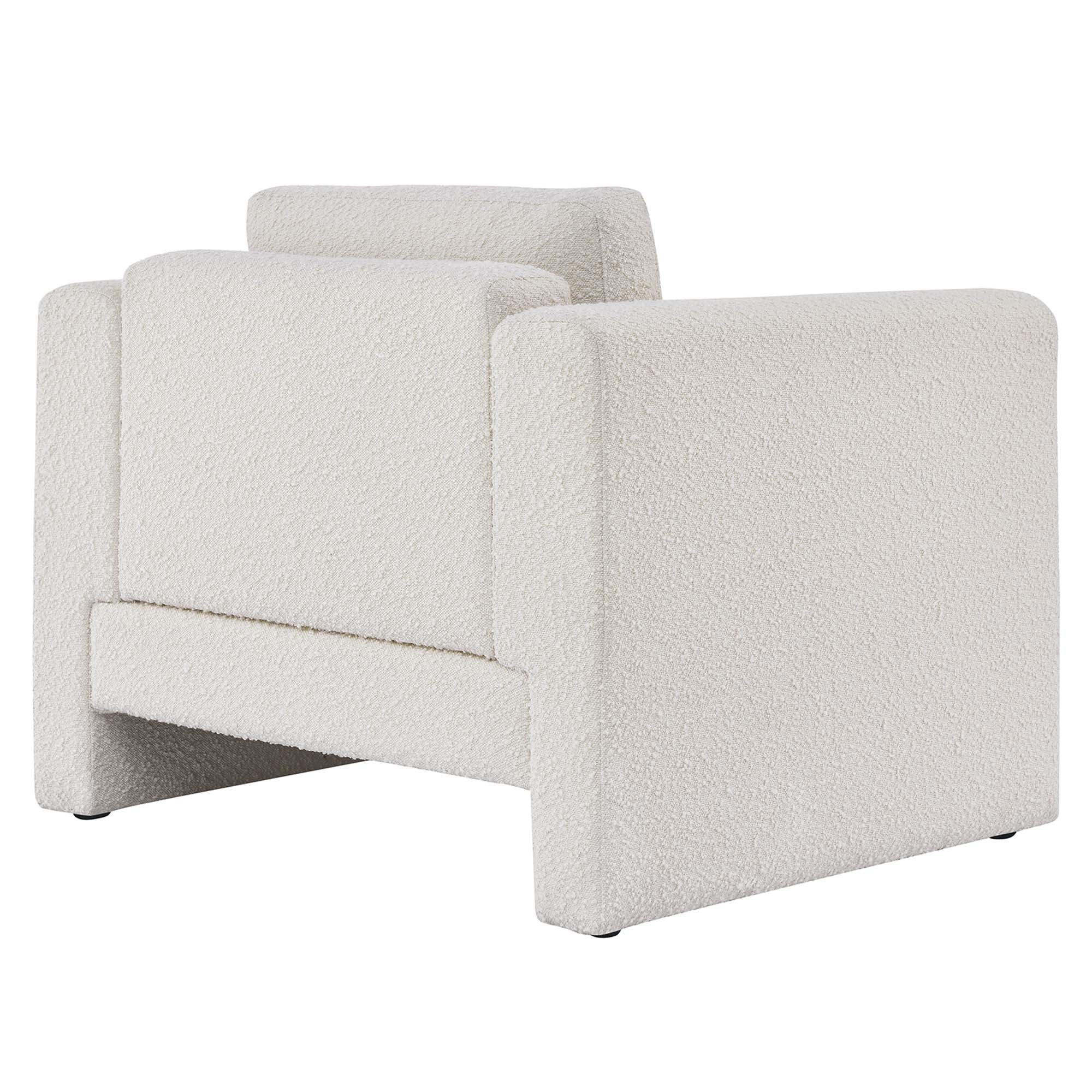 42 Inch Modern Boucle Fabric Accent Armchair with Pocket Coil Springs and Removable Cushions - Image 5