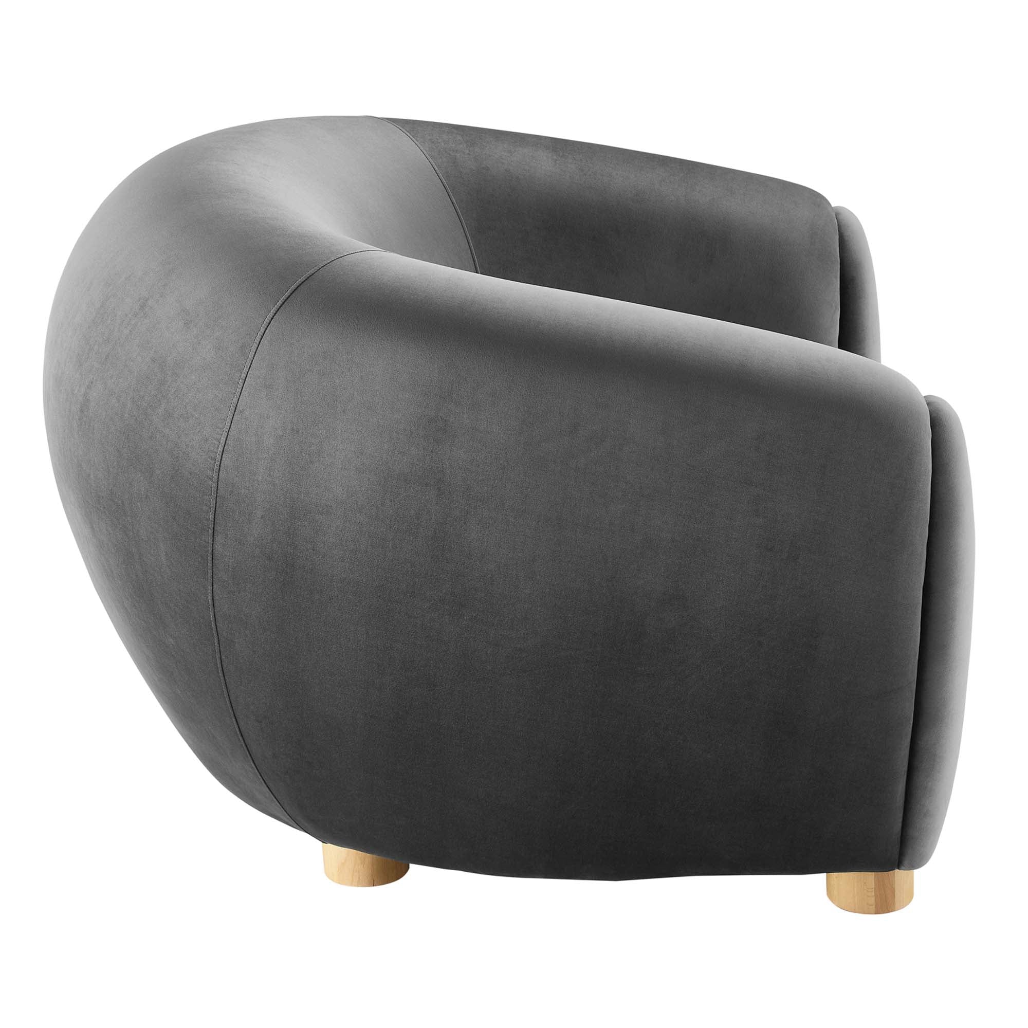 42 Inch Performance Velvet Armchair with Beech Wood Legs - Image 3