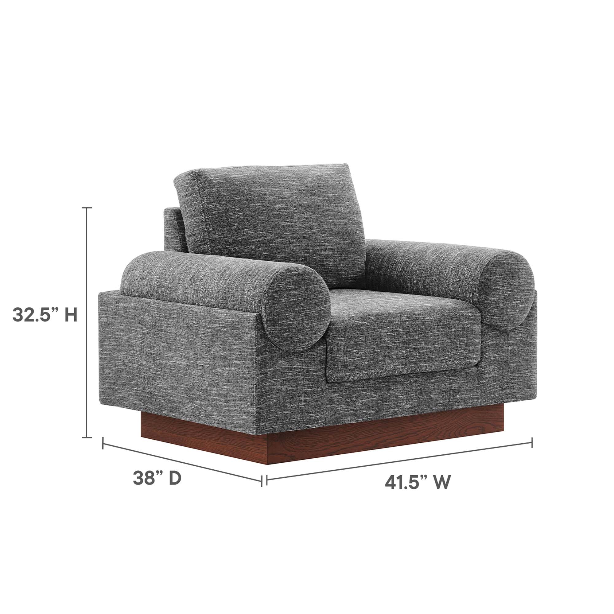 42 Inch Polyester Fabric Armchair - Image 10