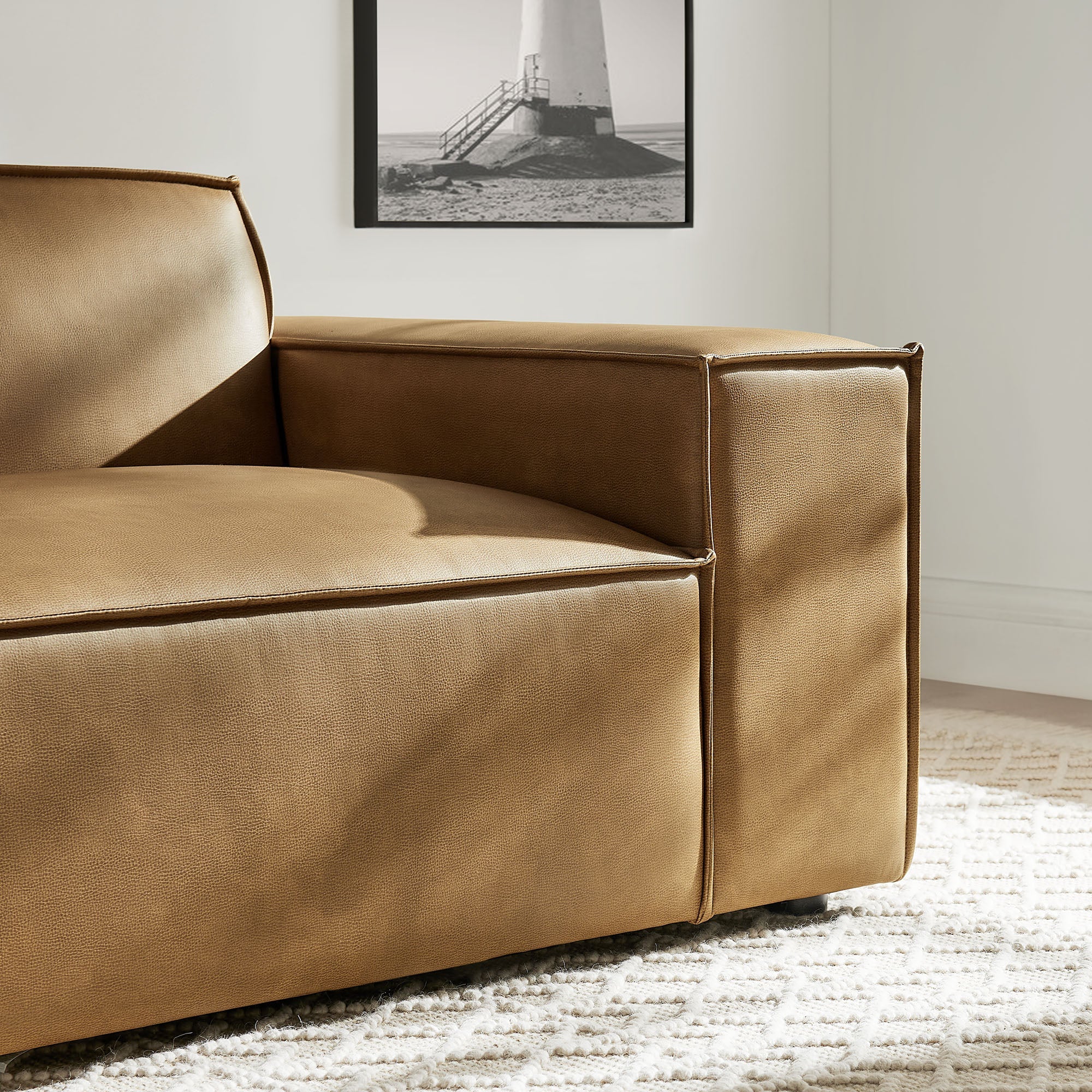 42 Inch Right-Facing Vegan Leather Modular Sectional Armchair - Image 4