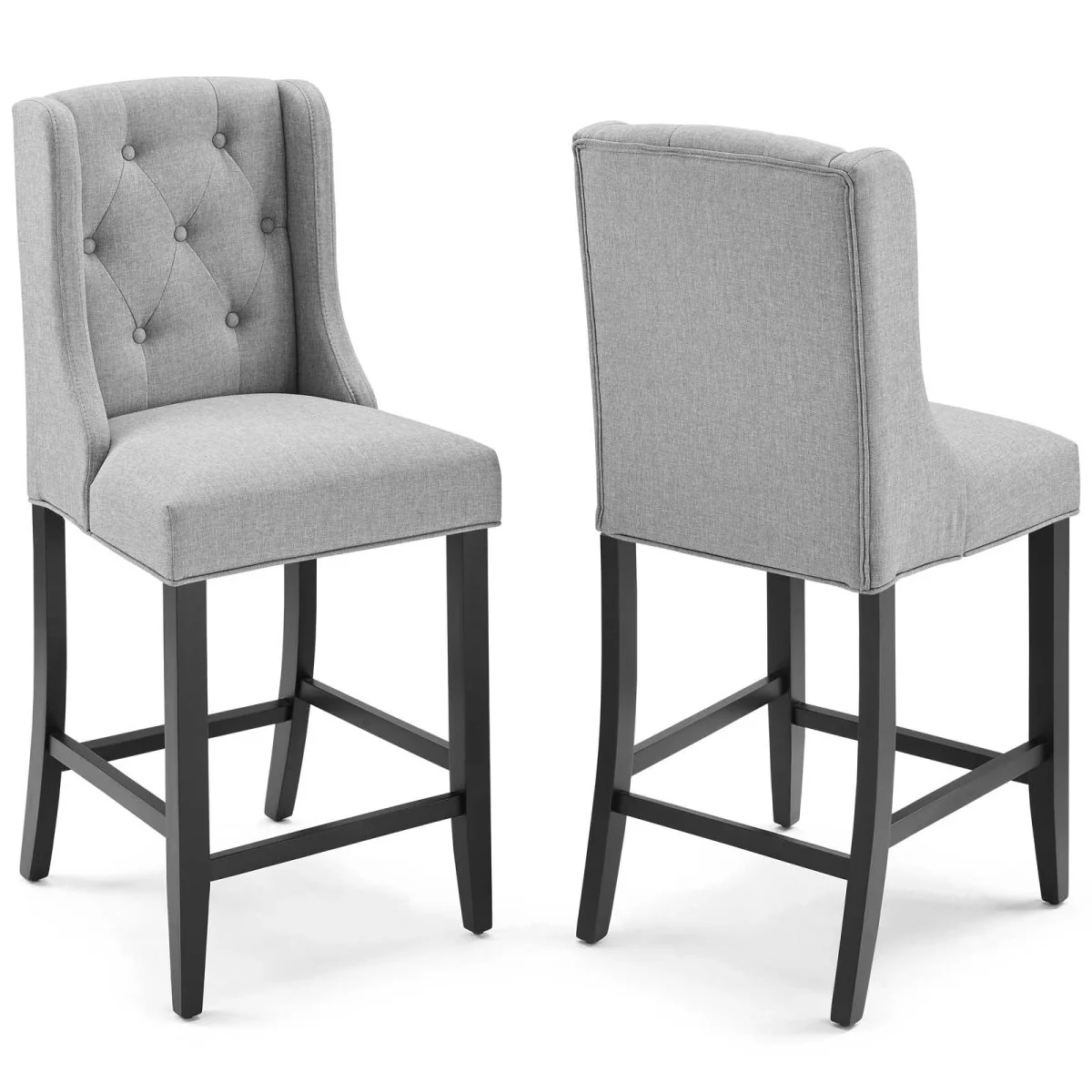 42" Tufted Fabric Counter Bar Stool Set of 2 — Comfortable Contemporary Seating for Kitchen - Image 22