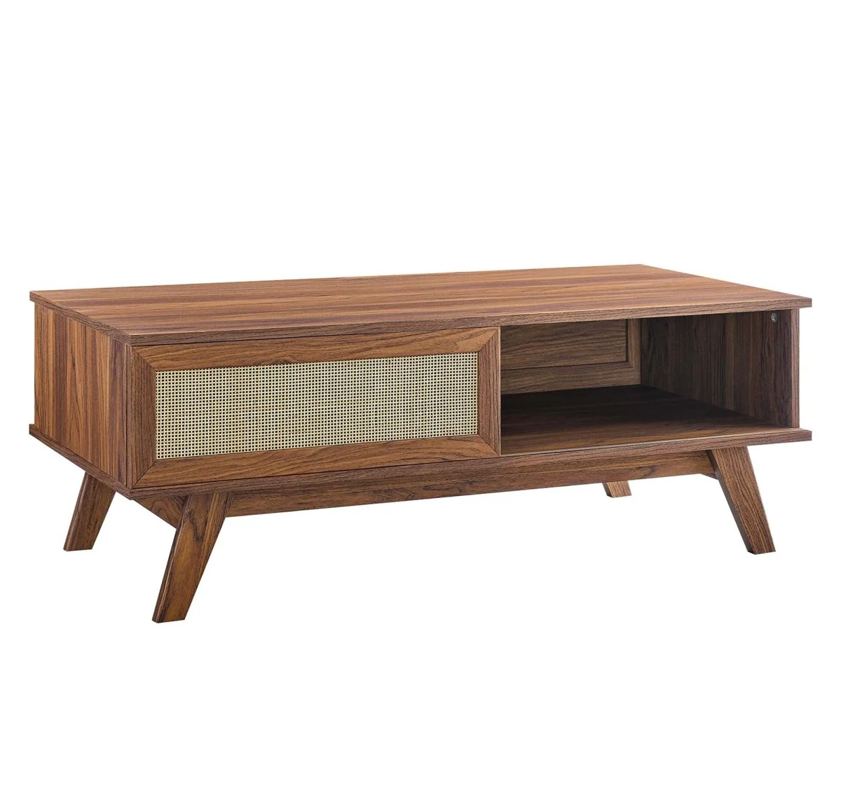 43 Inch Organic Rattan Sliding Door Coffee Table - Image 7