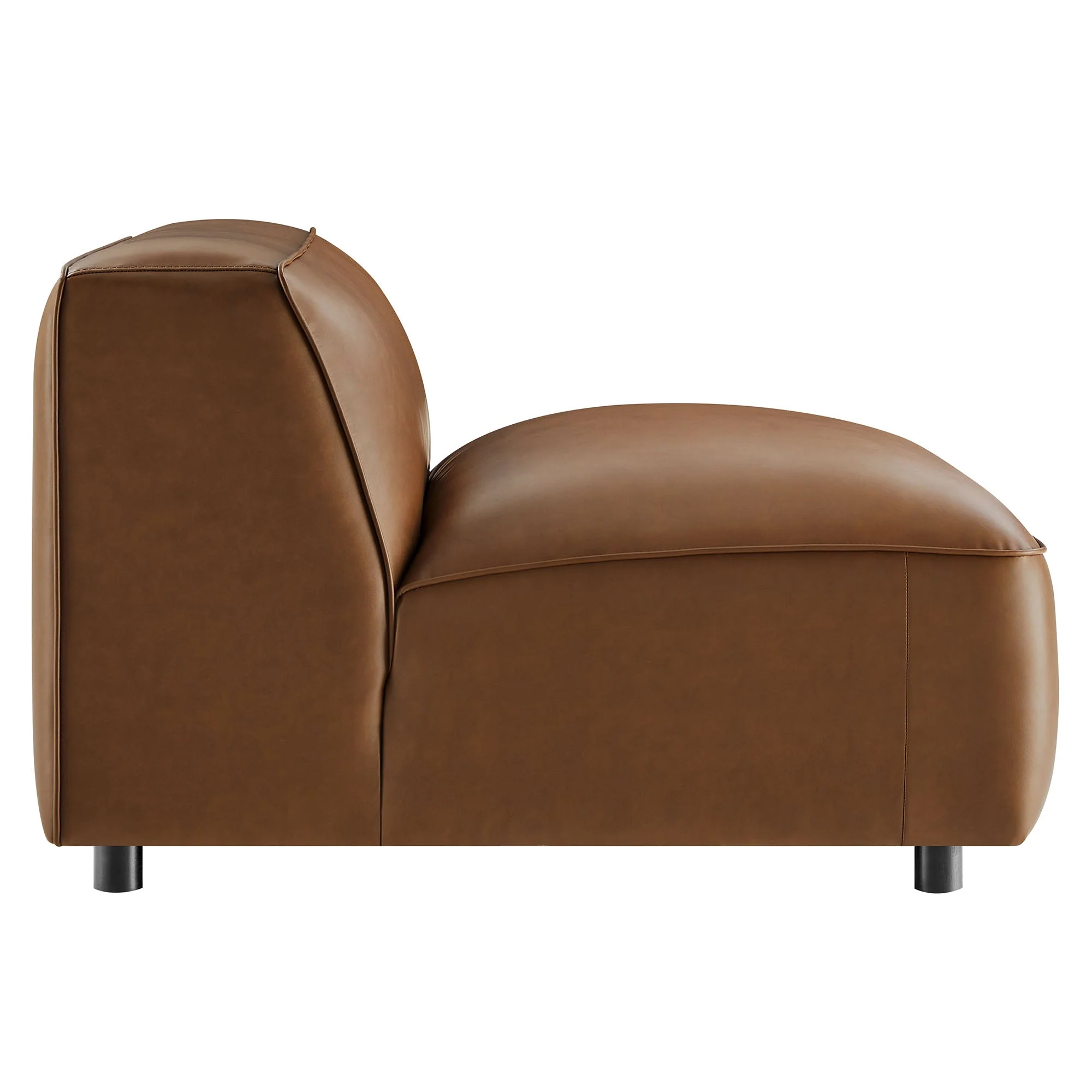 43 Inch Vegan Leather Armless Modular Sectional Chair - Image 14