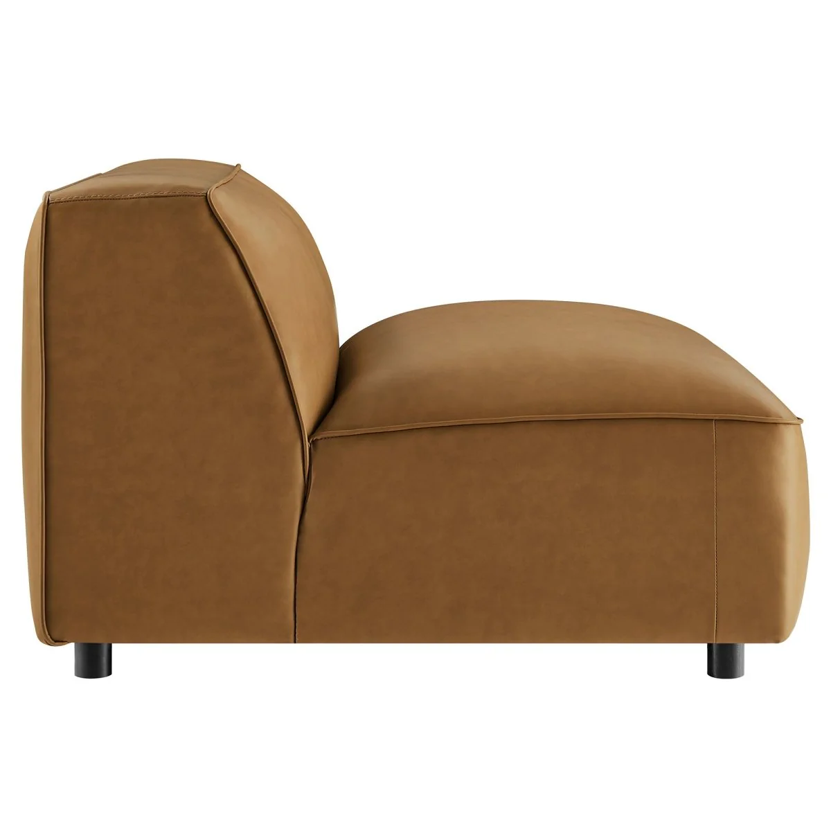 43 Inch Vegan Leather Armless Modular Sectional Chair - Image 5