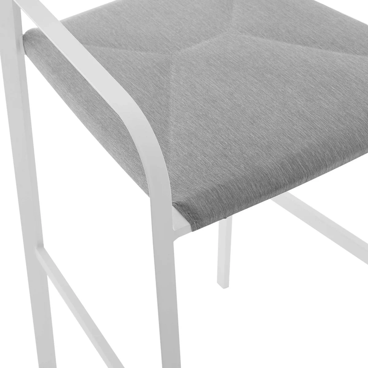 43" White and Gray Aluminum Outdoor Bar Stool Set of 2 - Image 7