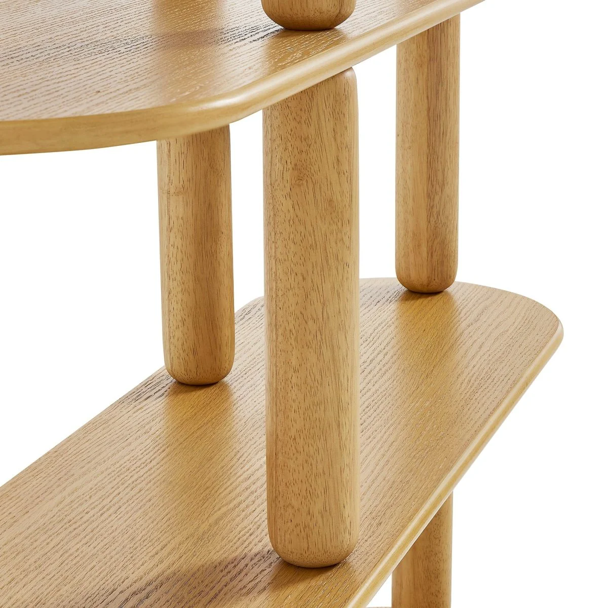 46" Four-Tier Oval Wood Sculptural Bookshelf in Oak - Image 6