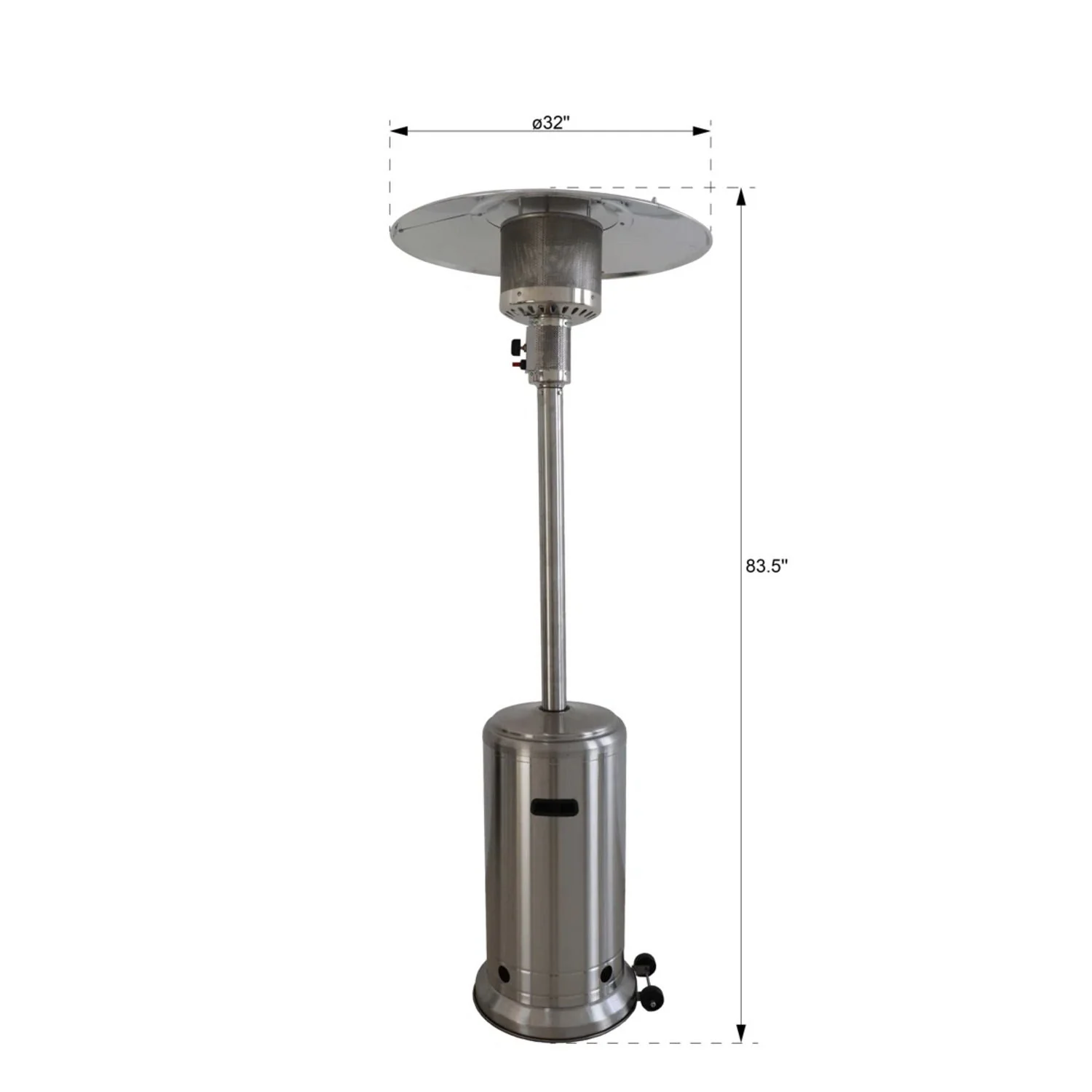 46000 Btu Propane Patio Heater - Steel Gray - Image 4