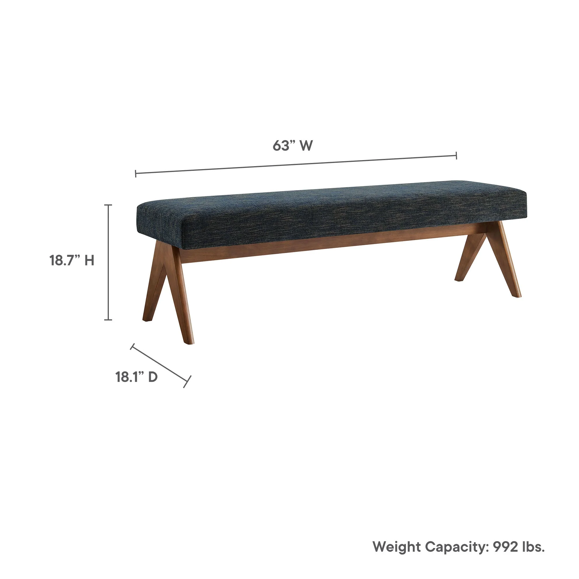 47 Inch Boucle Upholstered Accent Bench with Splayed Rubberwood Legs - Image 59