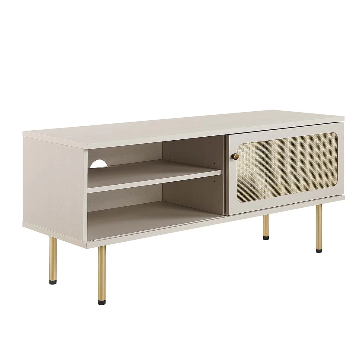 47 Inch Modern Rattan Sliding Door TV Stand - Image 13