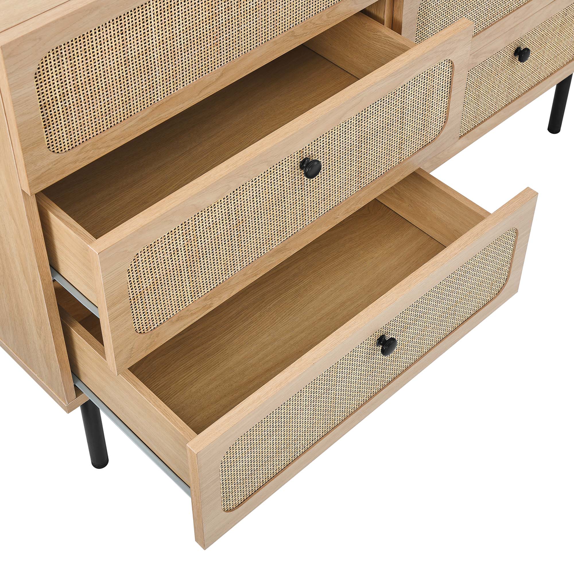 47" Oval Rattan 6-Drawer Compact Bedroom Dresser - Image 14