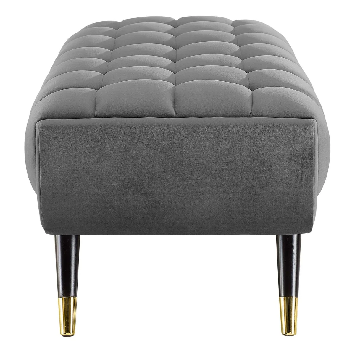 48 Inch Performance Velvet Accent Bench with Gold Metal Caps - Image 5