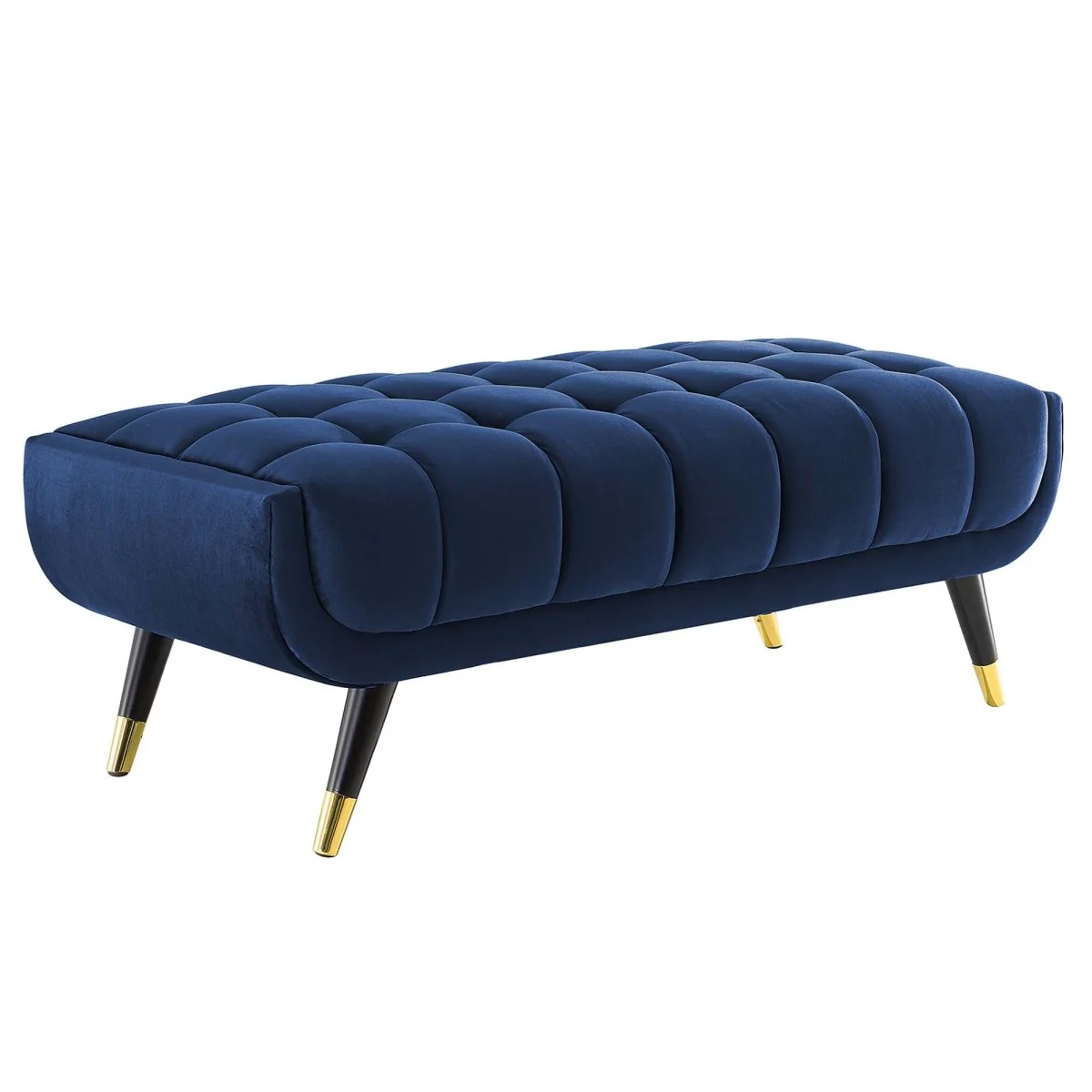 48 Inch Performance Velvet Accent Bench with Gold Metal Caps - Image 7