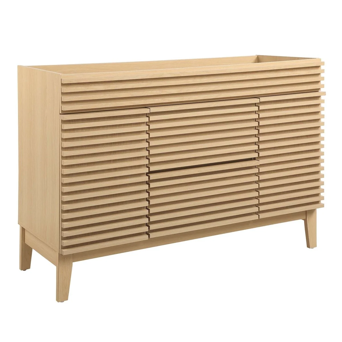 48" Mid-Century Bathroom Vanity Cabinet – Sink Compatible, Stylish Storage Cabinet - Image 19