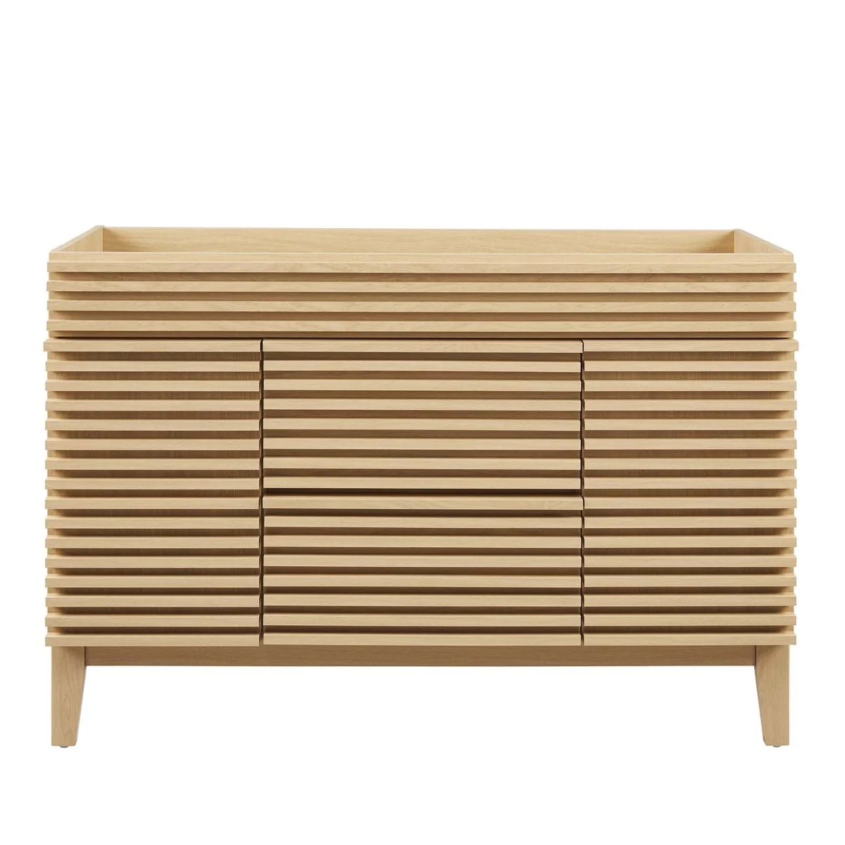 48" Mid-Century Bathroom Vanity Cabinet – Sink Compatible, Stylish Storage Cabinet - Image 24