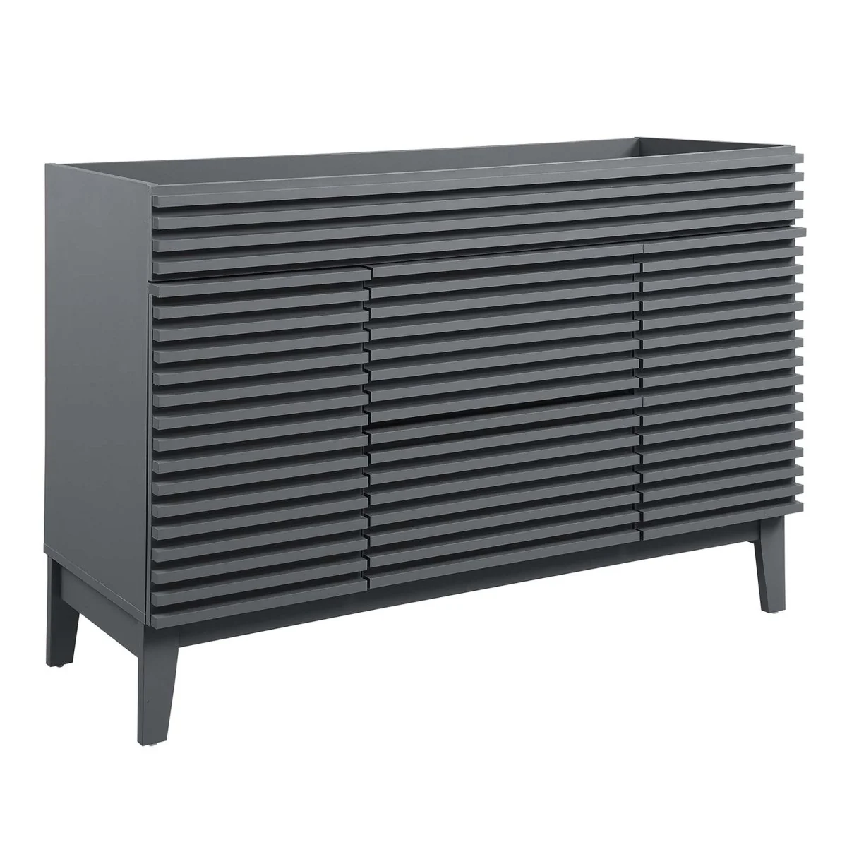 48" Mid-Century Bathroom Vanity Cabinet – Sink Compatible, Stylish Storage Cabinet - Image 28