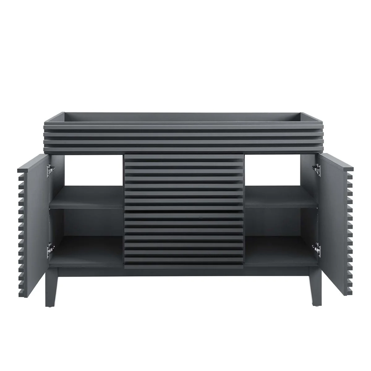 48" Mid-Century Bathroom Vanity Cabinet – Sink Compatible, Stylish Storage Cabinet - Image 35
