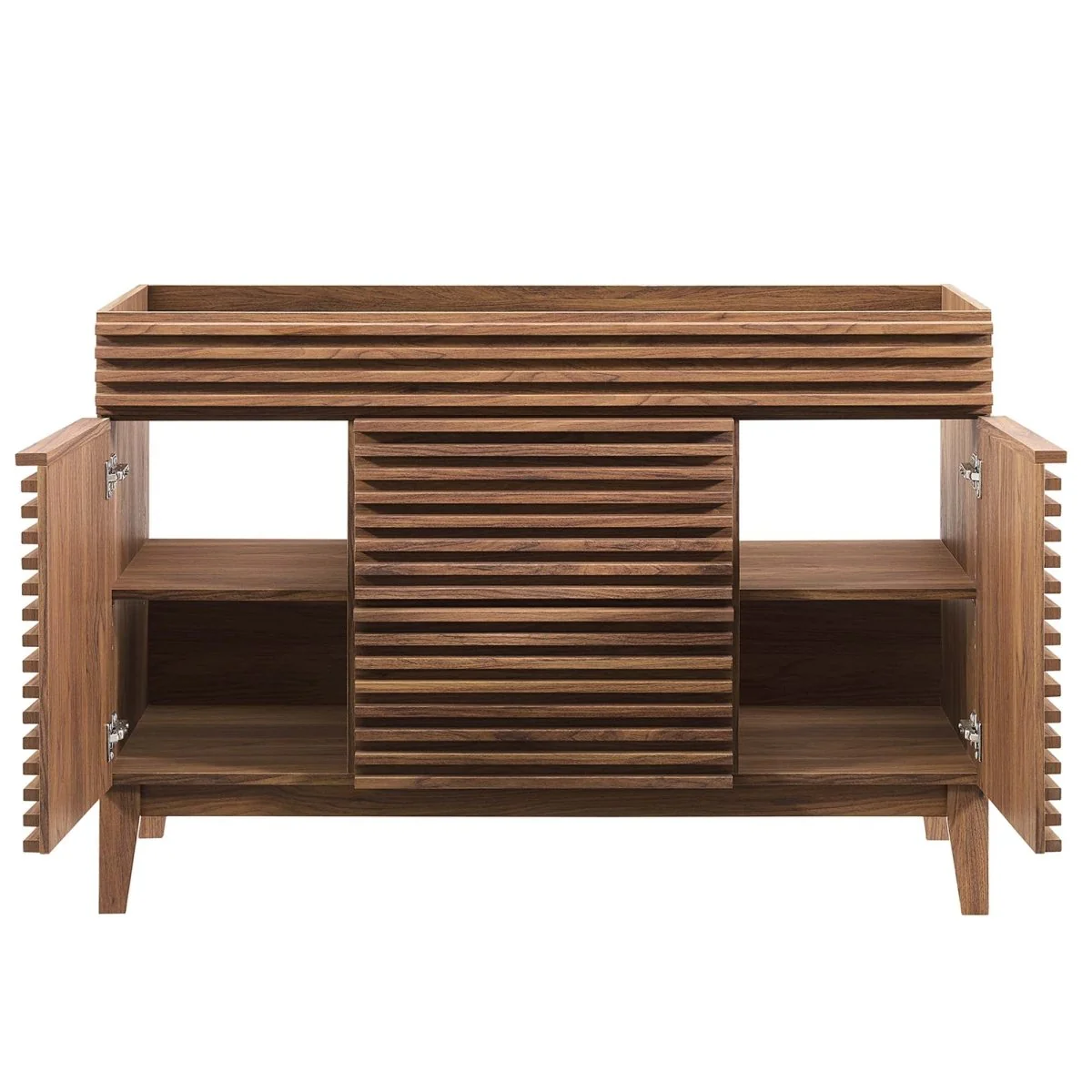 48" Mid-Century Bathroom Vanity Cabinet – Sink Compatible, Stylish Storage Cabinet - Image 43