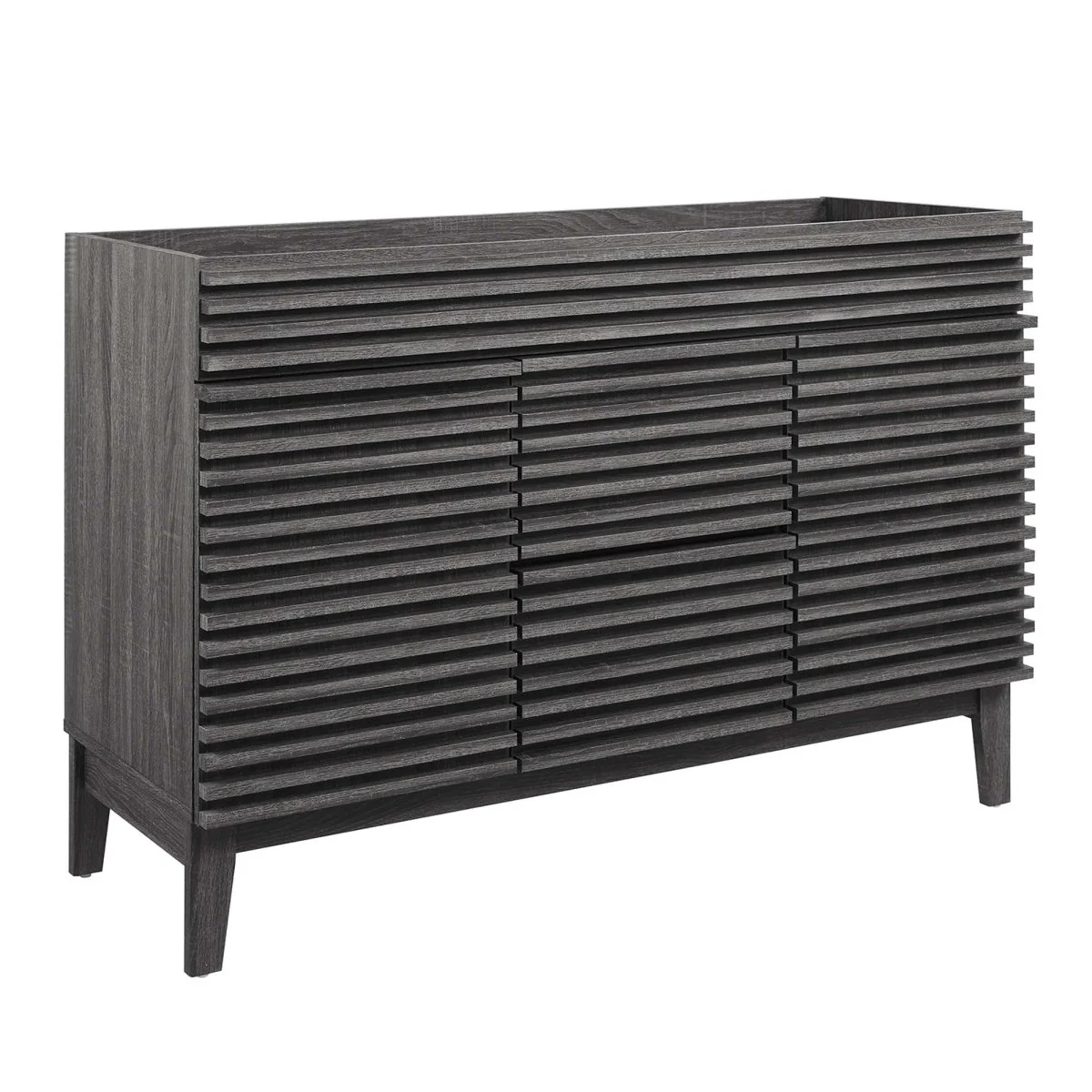 48" Mid-Century Bathroom Vanity Cabinet – Sink Compatible, Stylish Storage Cabinet - Image 47
