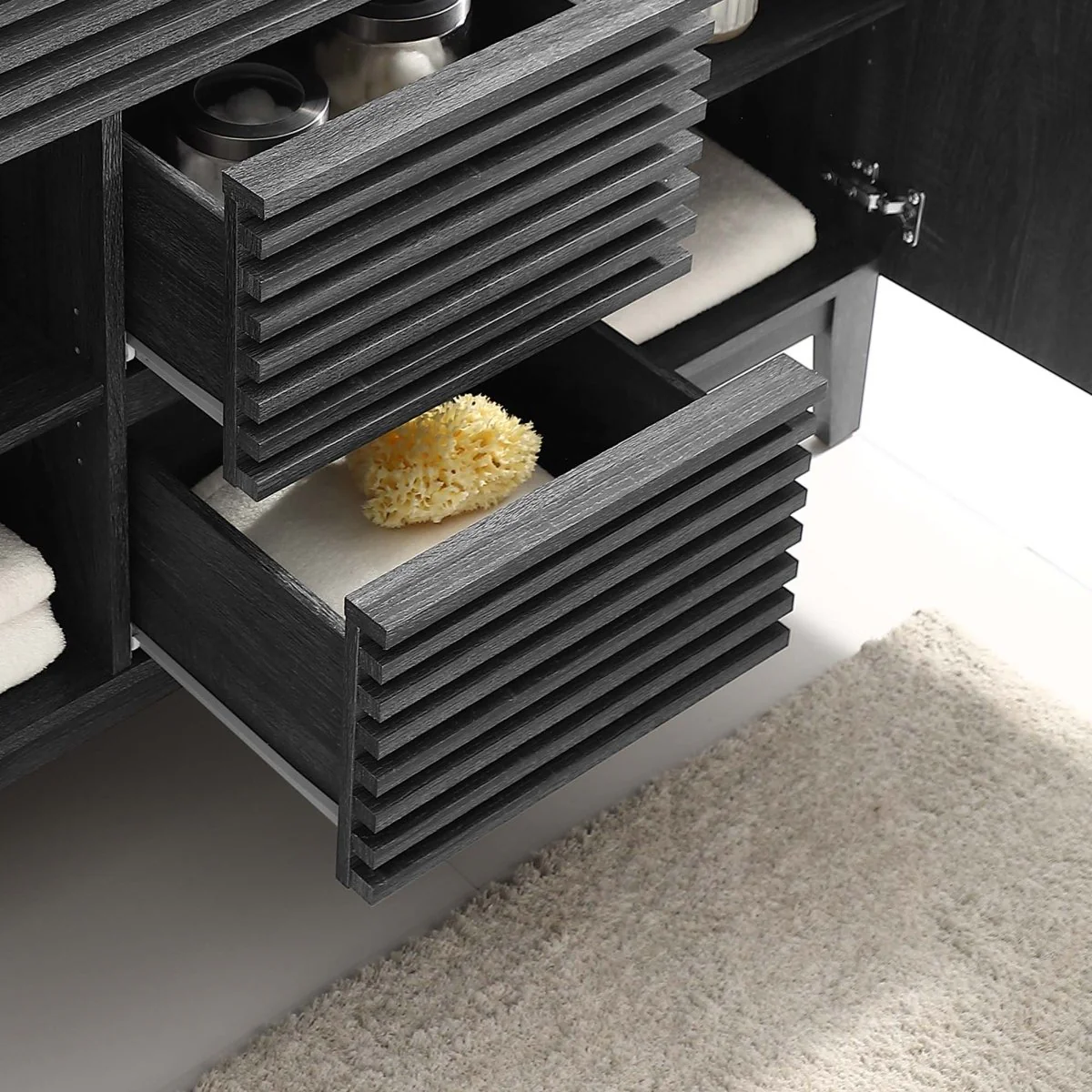 48" Mid-Century Bathroom Vanity Cabinet – Sink Compatible, Stylish Storage Cabinet - Image 49
