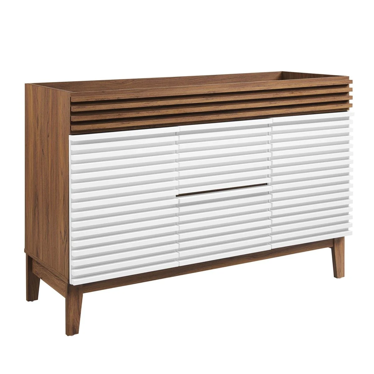48" Mid-Century Bathroom Vanity Cabinet – Sink Compatible, Stylish Storage Cabinet - Image 56
