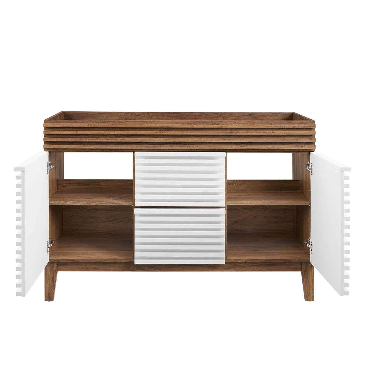 48" Mid-Century Bathroom Vanity Cabinet – Sink Compatible, Stylish Storage Cabinet - Image 63