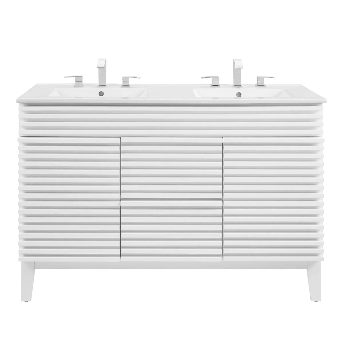 48" Mid-Century Bathroom Vanity with Sink(s) – Wood-Style Vanity Cabinet - Image 118