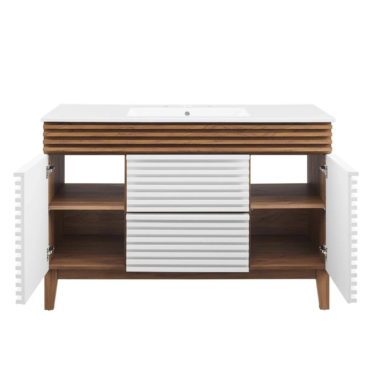 48" Mid-Century Bathroom Vanity with Sink(s) – Wood-Style Vanity Cabinet - Image 18