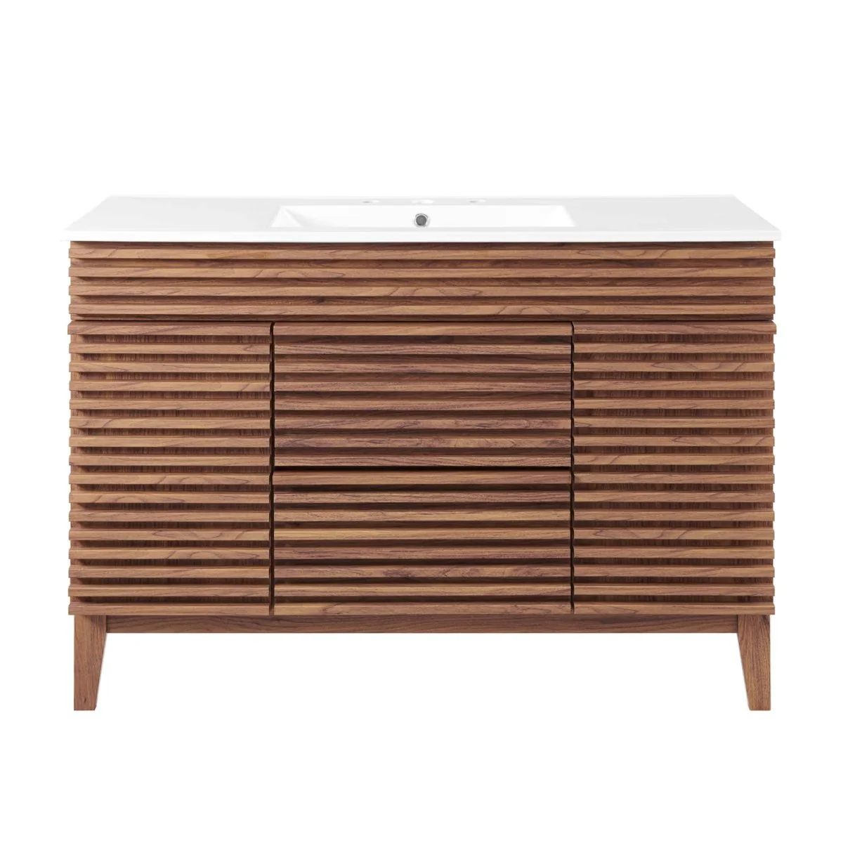 48" Mid-Century Bathroom Vanity with Sink(s) – Wood-Style Vanity Cabinet - Image 39