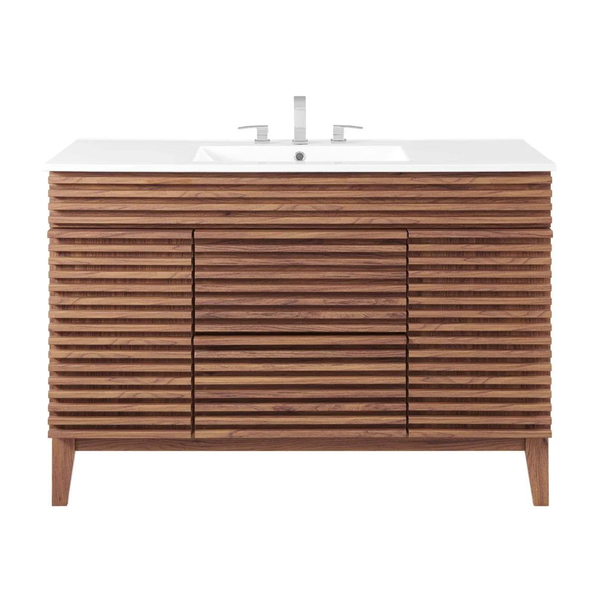 48" Mid-Century Bathroom Vanity with Sink(s) – Wood-Style Vanity Cabinet - Image 40