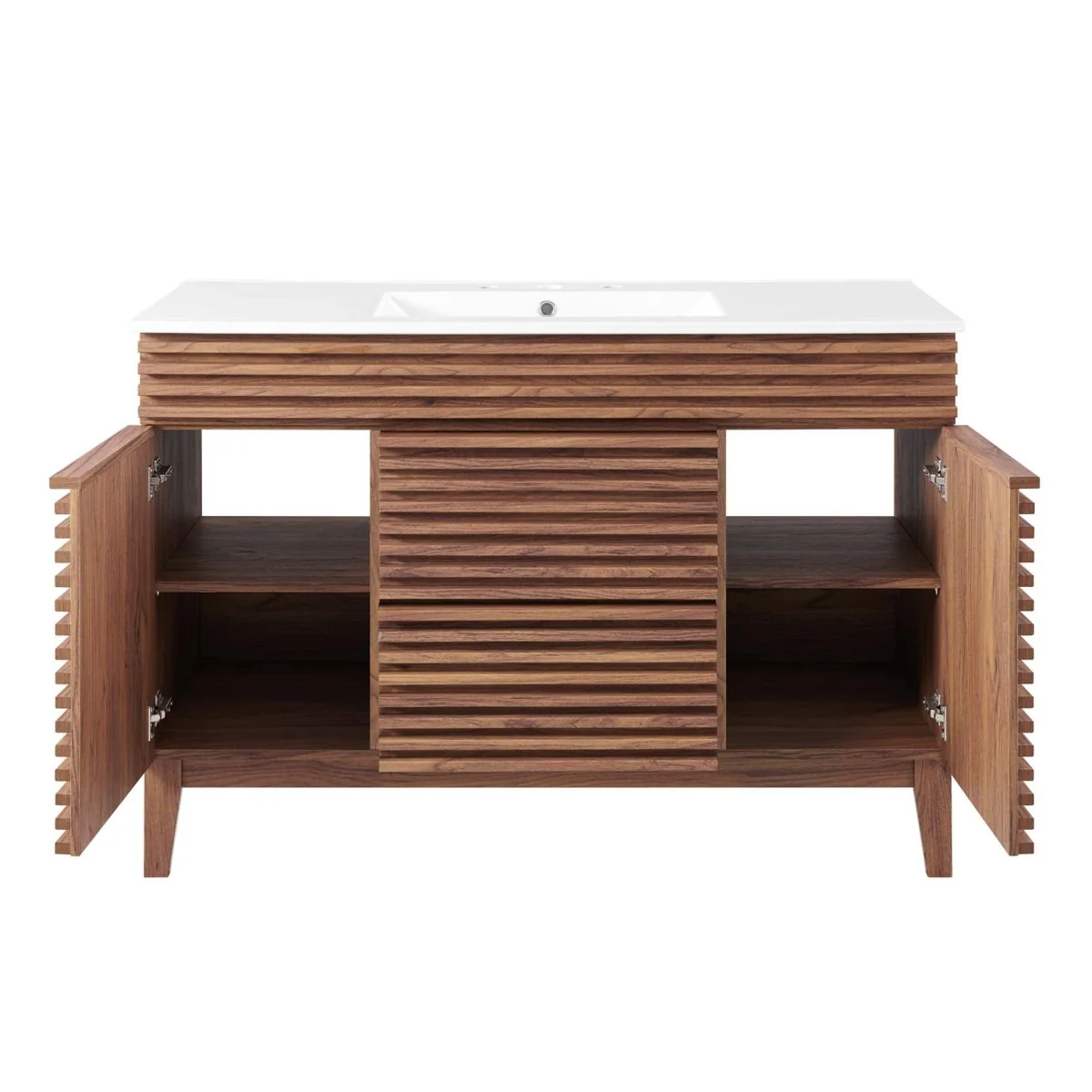 48" Mid-Century Bathroom Vanity with Sink(s) – Wood-Style Vanity Cabinet - Image 41