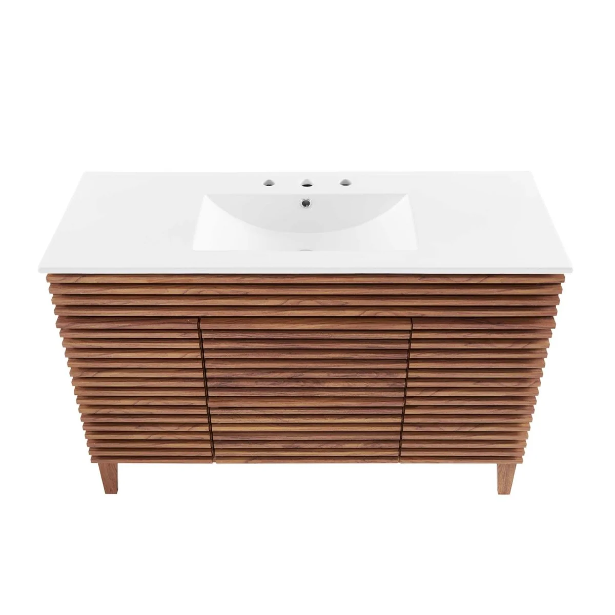 48" Mid-Century Bathroom Vanity with Sink(s) – Wood-Style Vanity Cabinet - Image 42