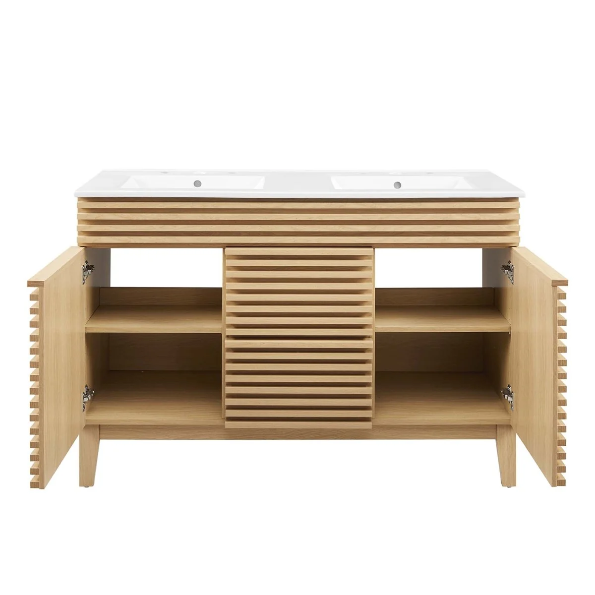 48" Mid-Century Bathroom Vanity with Sink(s) – Wood-Style Vanity Cabinet - Image 63